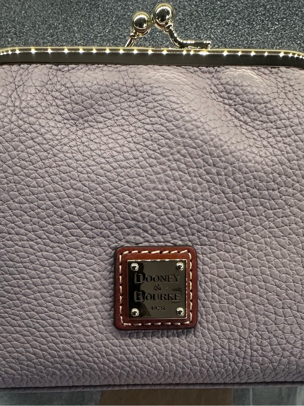 NWT Dooney & Bourke Oyster Pebbled Leather Large Framed Purse